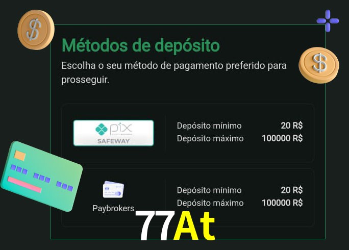 O cassino 77At oferece uma grande variedade de métodos de pagamento